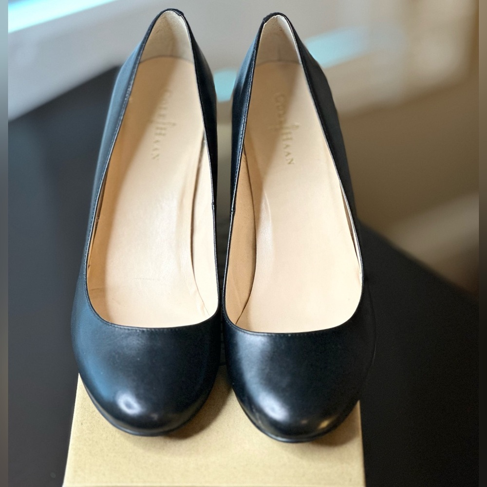 Cole Haan Lainey Wedge Black/Brown Wedge Pump